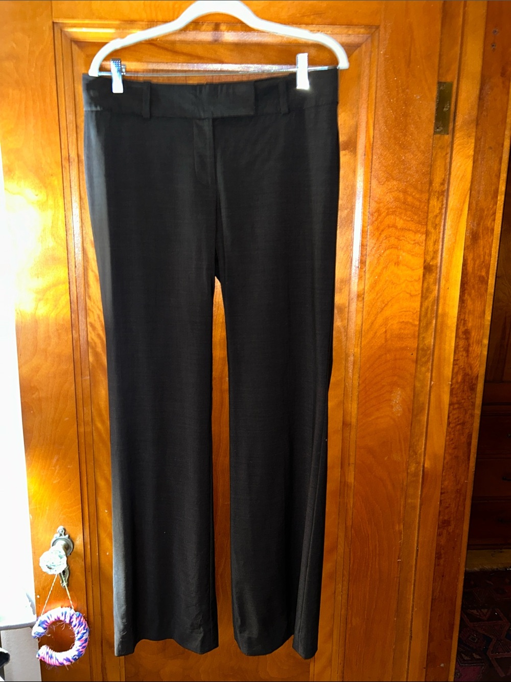 Ann Taylor dark brown Straight-Leg Dress Pants, lined, wool blend; Sz 6